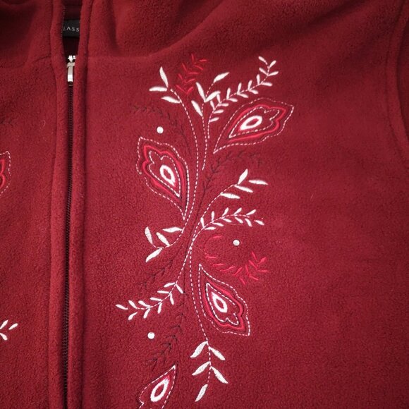 Classic Edition Ladies Burgundy Full Zip Fleece Jacket - Picture 6 of 9
